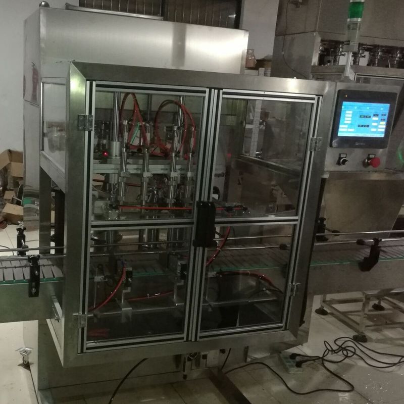 Automatic 4 Heads Sauce Bottling Machine Ketchup Filling Machine With Feeding Pump