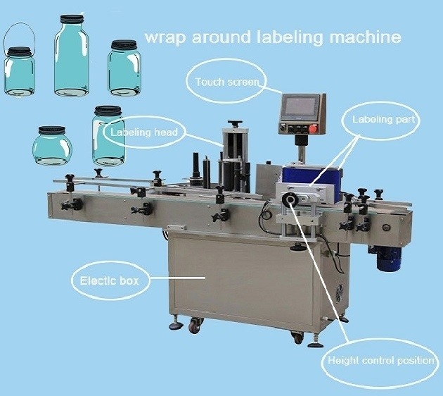 Anticorrosive Automatic Plastic Round Bottle Labeling Machine Printer And Applicator 20-120pcs/Min