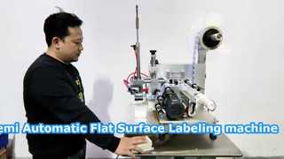 Hot Sale Semi Automatic Flat Surface Labeling Machine For Flat Bottle Tea Bags Label Applicator